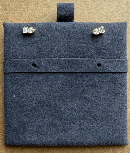 Dual diamond studs lifestyle shot showcasing everyday elegant touch of class style