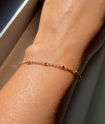 Gold Bead Station Bracelet