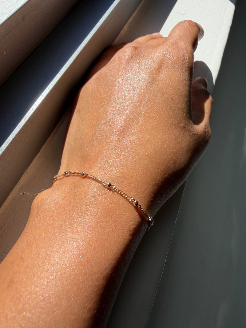 Gold Bead Station Bracelet