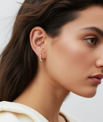 Diamond Baguette Hoop Earring on display highlighting must-have sophisticated appeal