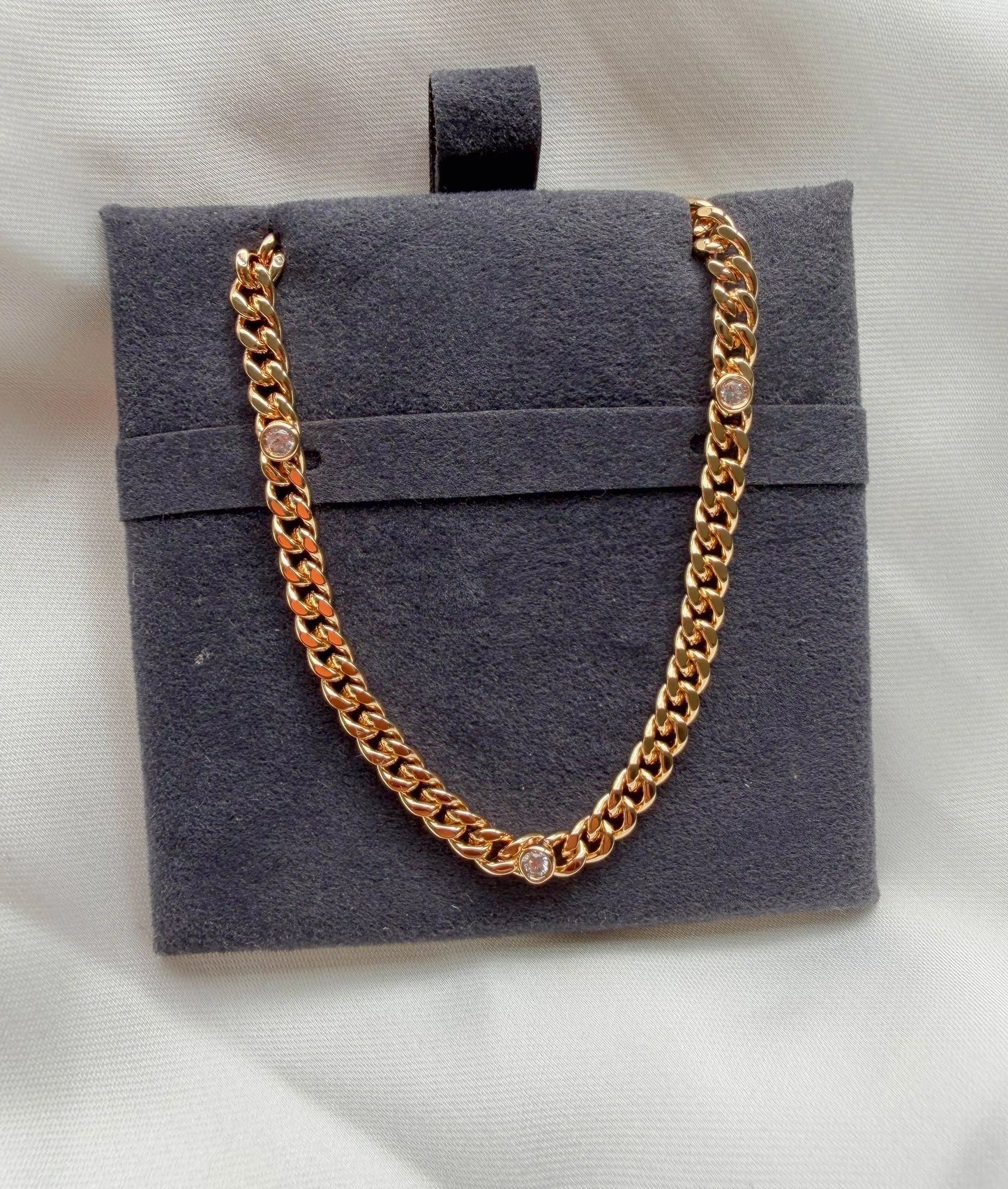 Birthstone Station Curb Link Necklace