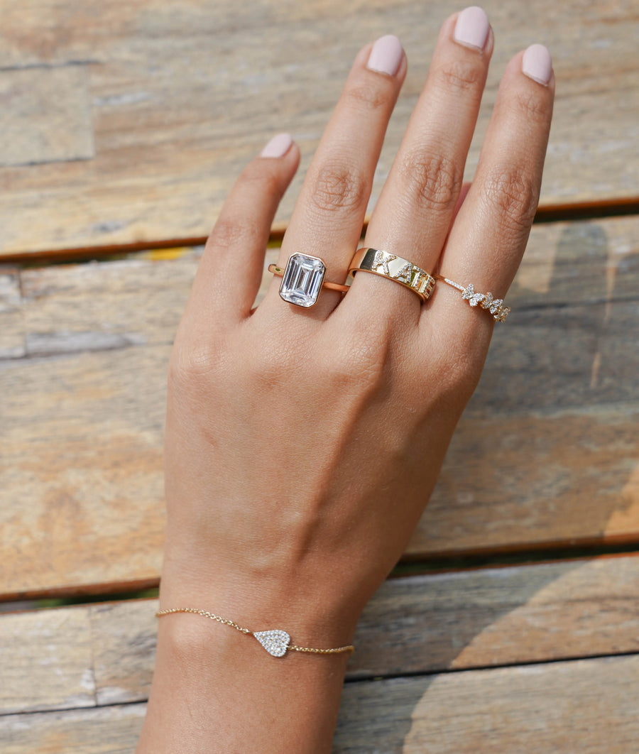 Pave Diamond Heart Bracelet