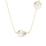 Bezel Set Two-Stone Lab Diamond Necklace media