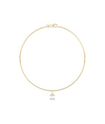 Solitaire lab diamond collar necklace in 14K yellow gold