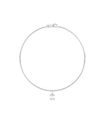 Solitaire lab diamond collar necklace in 14K white gold