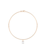Solitaire lab diamond collar necklace in 14K rose gold