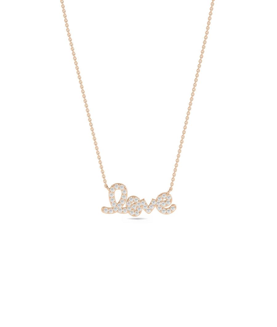 Pave Diamond Love Necklace media
