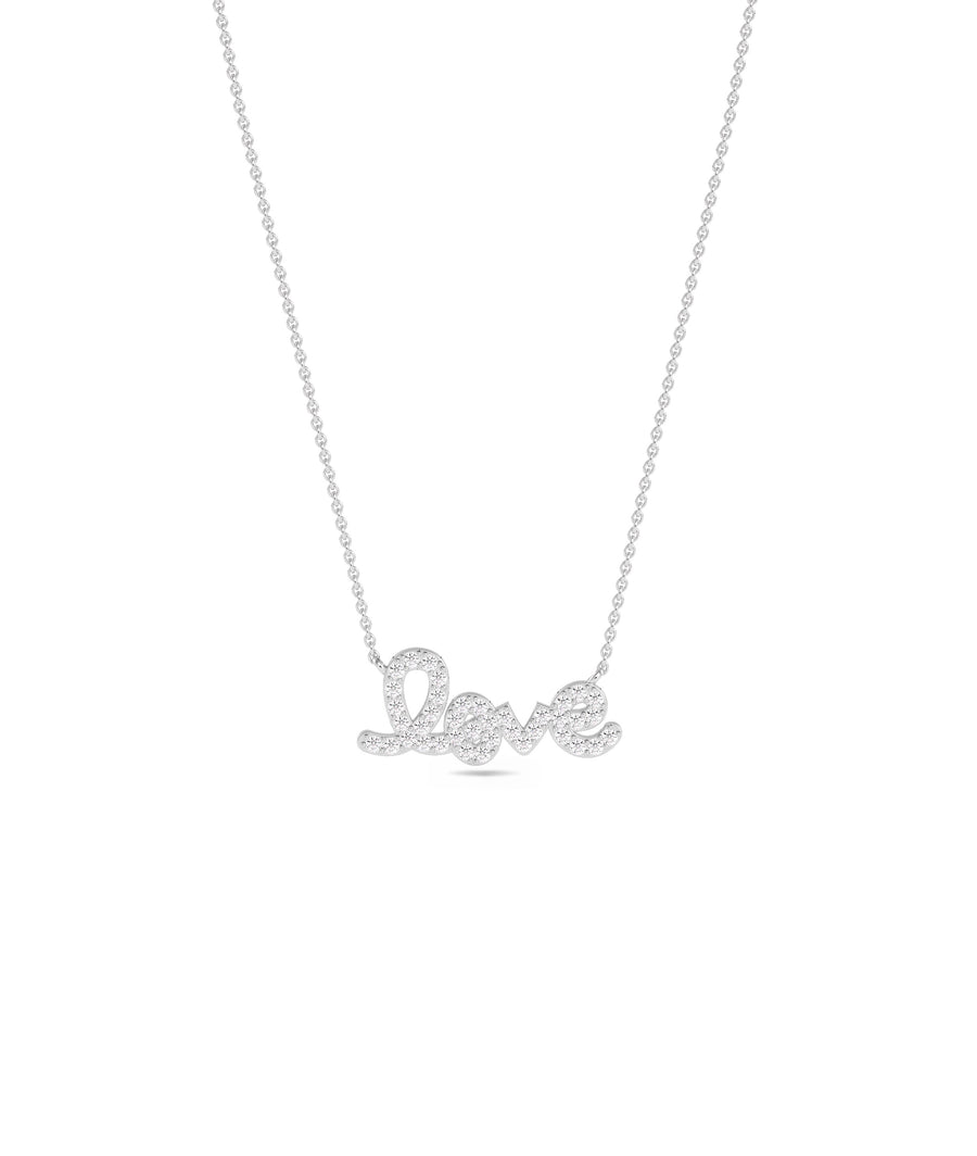 Pave Diamond Love Necklace media