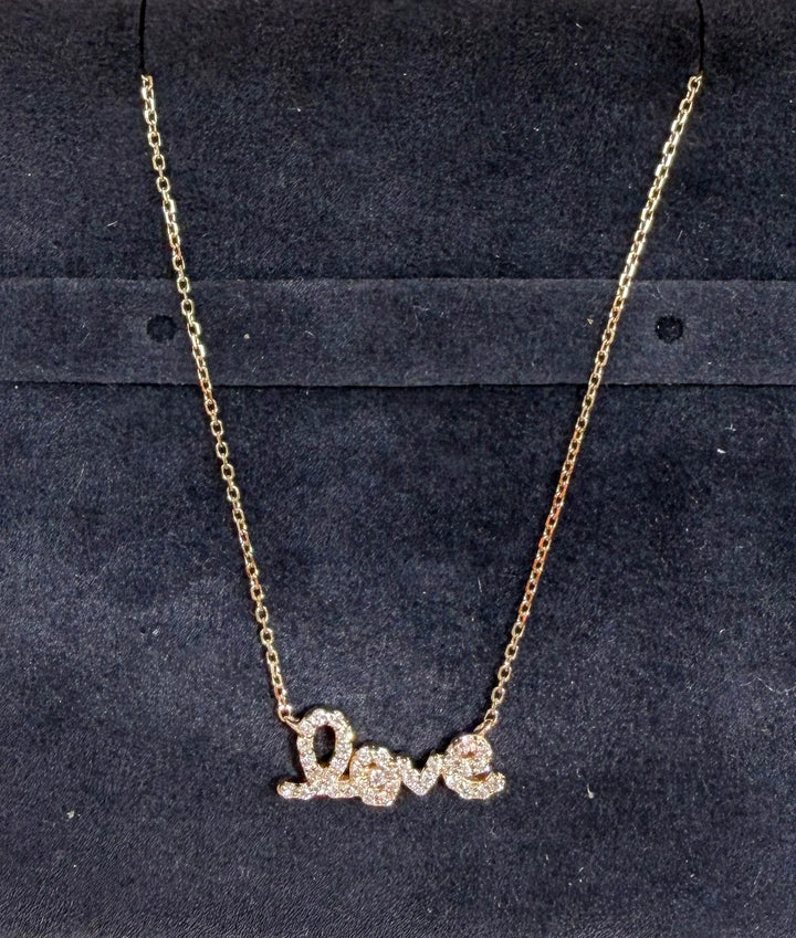 Pave Diamond Love Necklace media