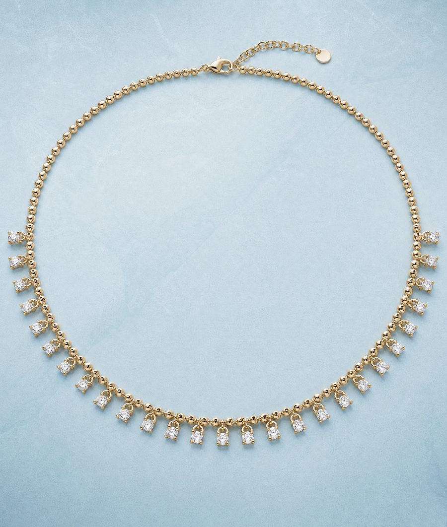 Diamond Sparkle Necklace in 14K solid gold chain design