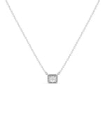 Prong set bubble diamond necklace in 14K solid gold