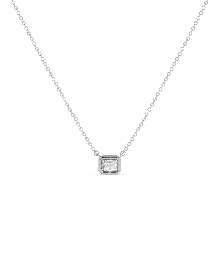 Prong set bubble diamond necklace in 14K solid gold
