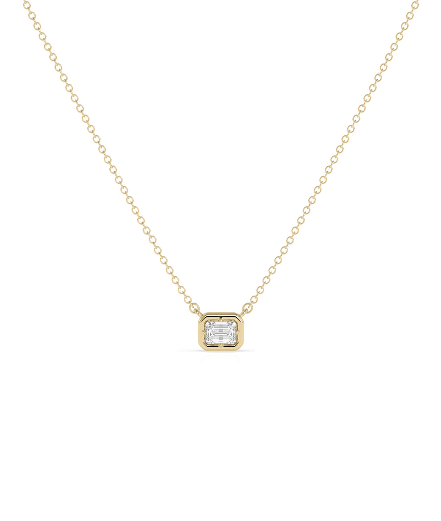 Prong set bubble diamond necklace in 14K solid gold