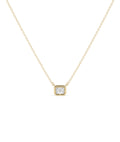 Emerald Cut Prong Set Bubble Diamond Necklace
