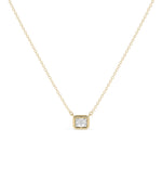 Prong set bubble diamond necklace in 14K solid gold