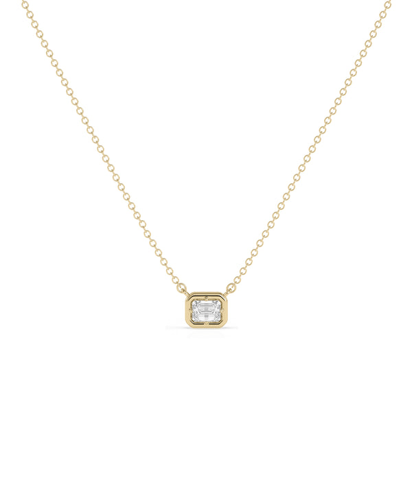 Prong set bubble diamond necklace in 14K solid gold