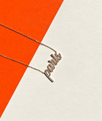 Diamond pave name necklace in 14K solid gold personalized