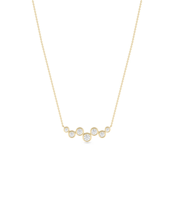 Bezel-Set Diamond Cluster Necklace media