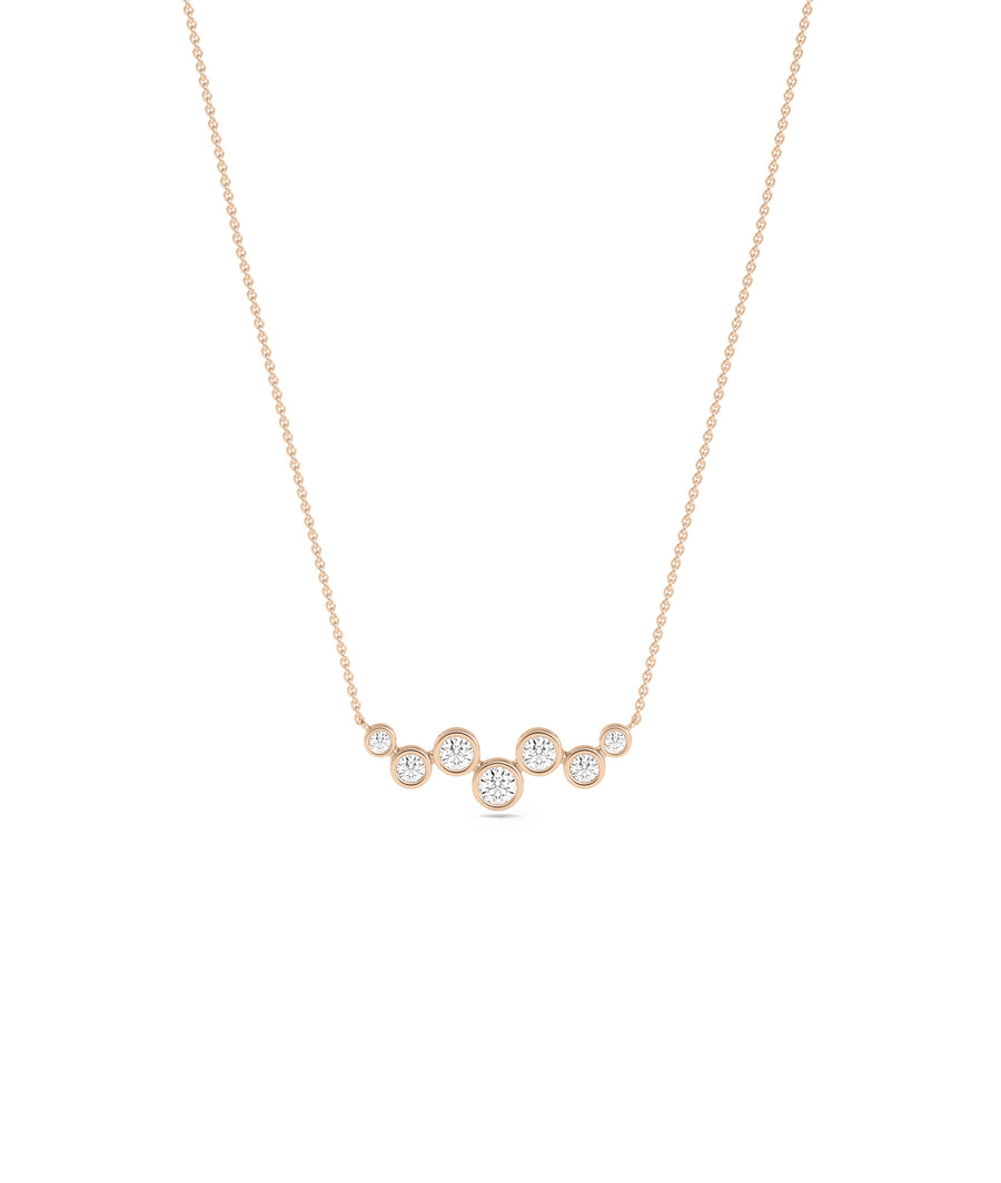 Bezel-Set Diamond Cluster Necklace media