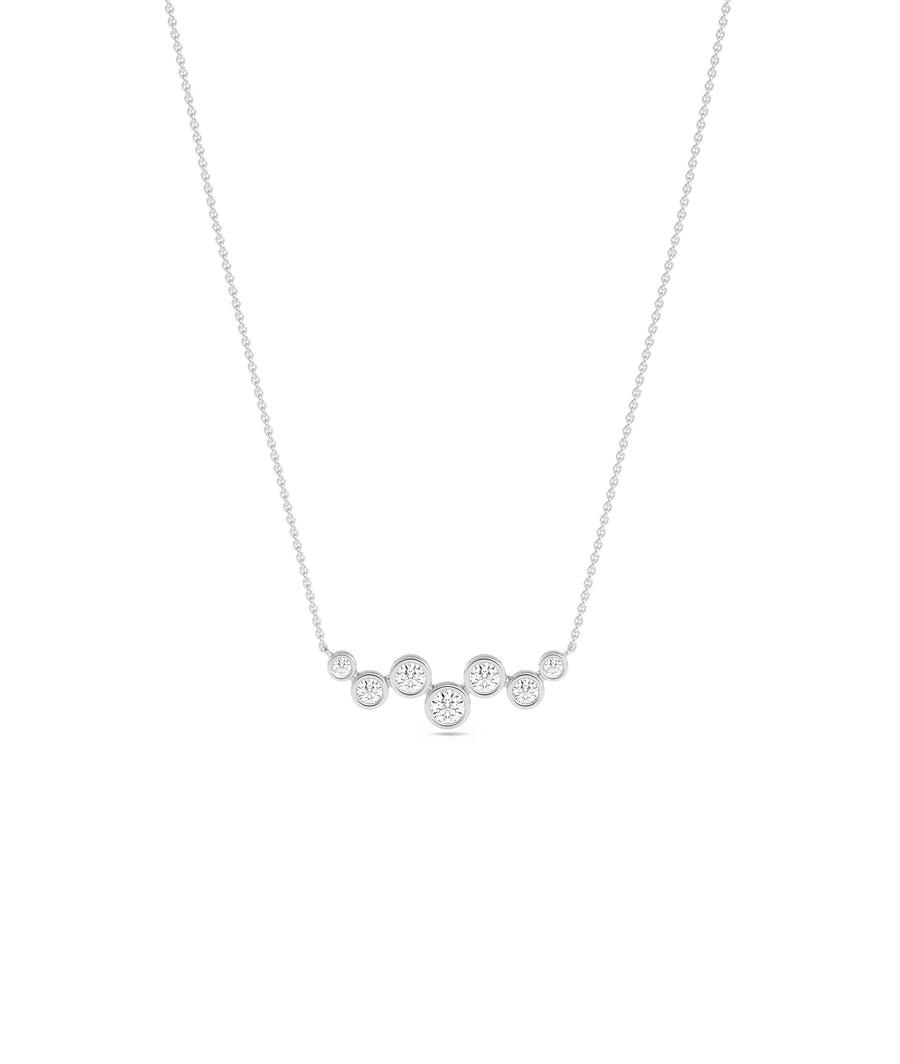 Bezel-Set Diamond Cluster Necklace media