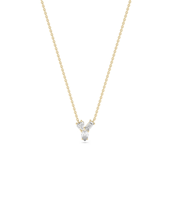 Multi Shape 3 Stone Solitaire Necklace media