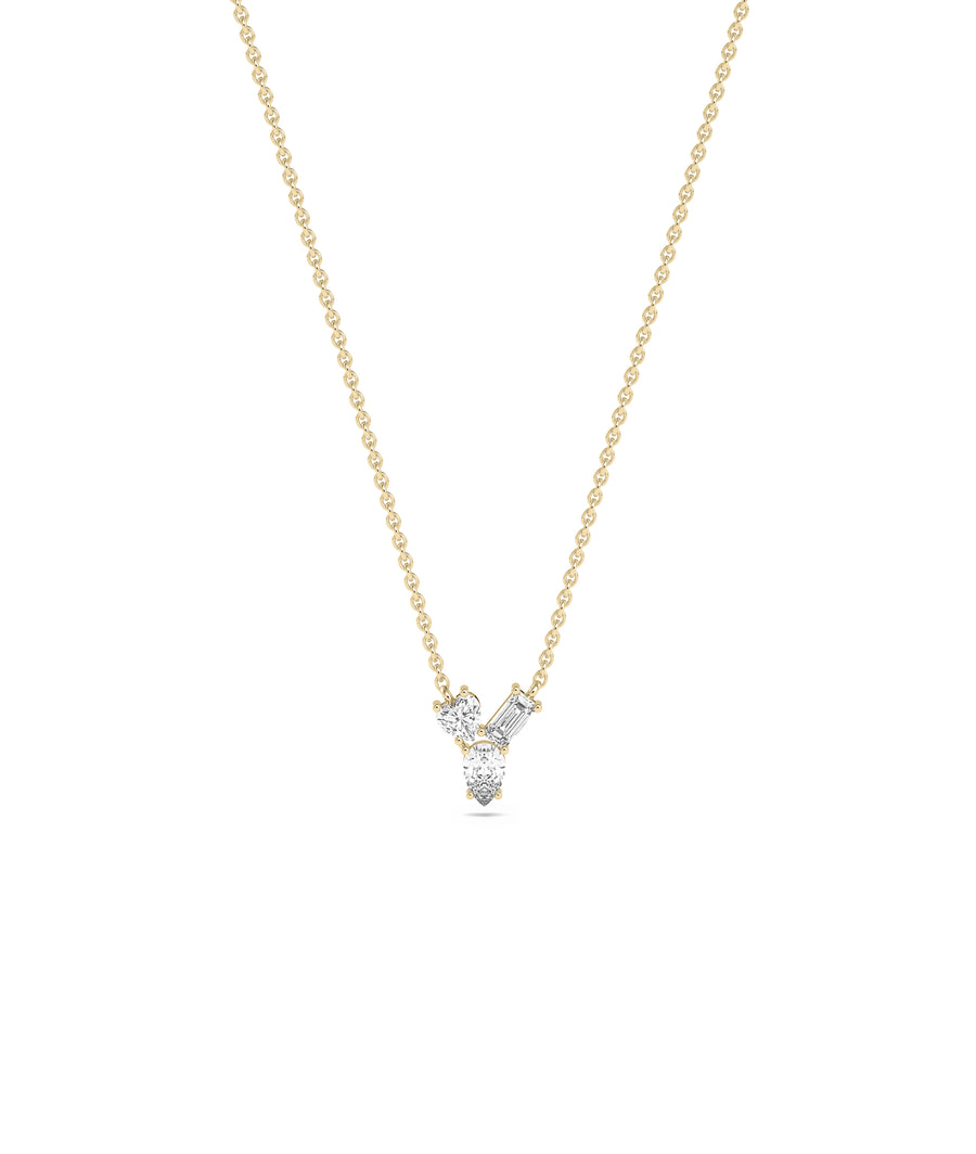 Multi Shape 3 Stone Solitaire Necklace media