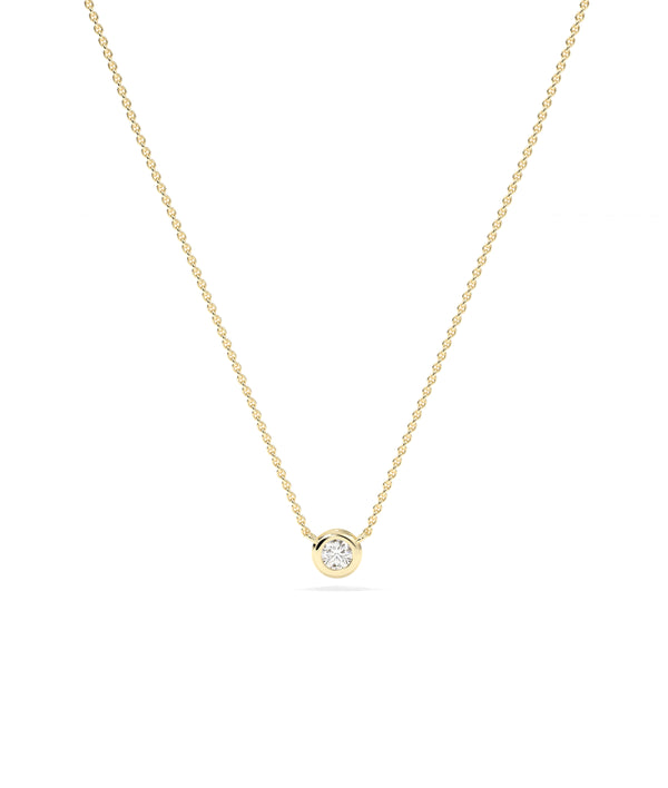 Diamond Bezel Solitaire Necklace media