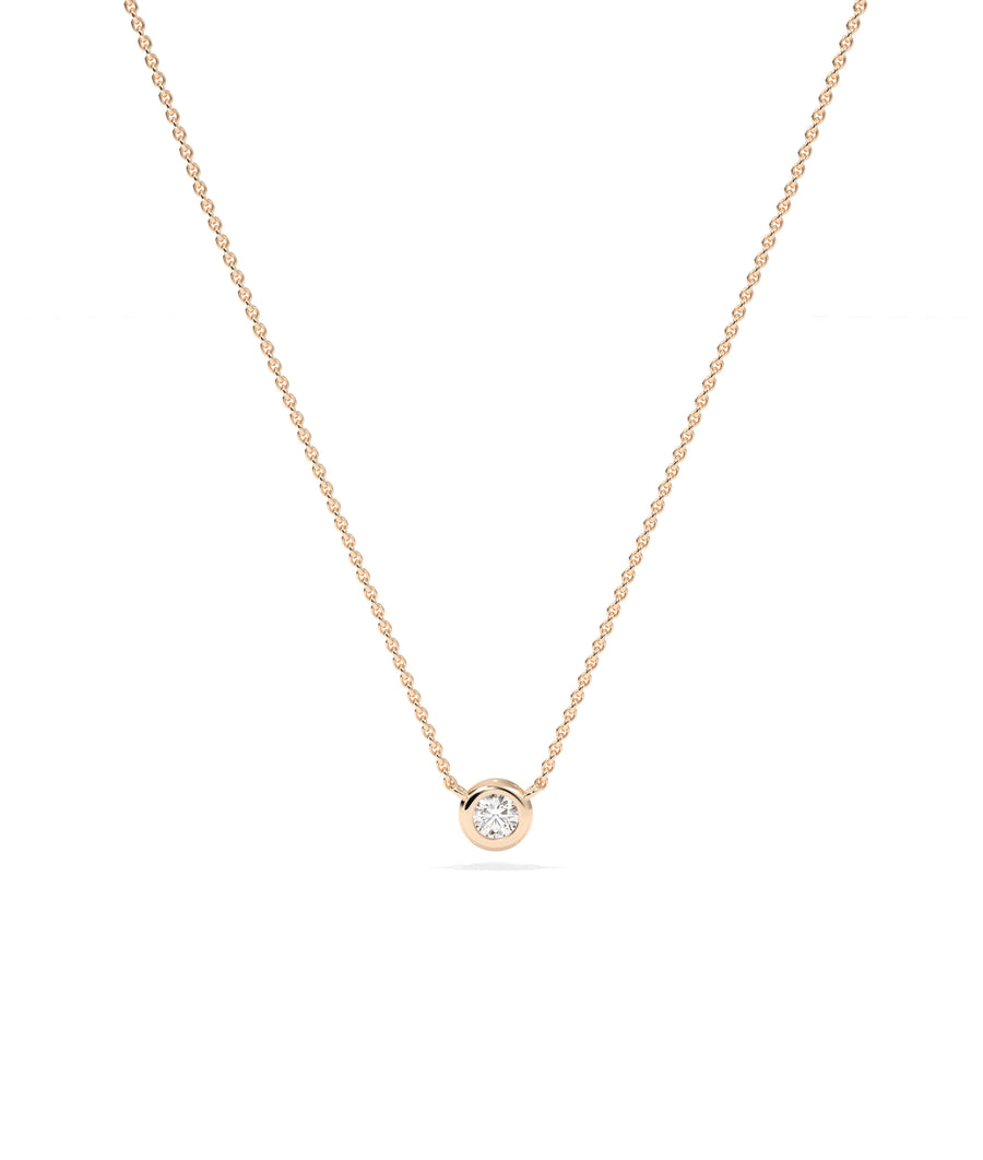 Diamond Bezel Solitaire Necklace media