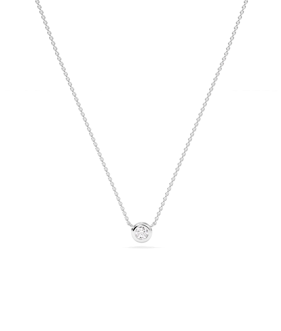 Diamond Bezel Solitaire Necklace media
