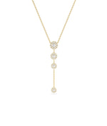 Diamond dangle necklace in 14K solid yellow gold