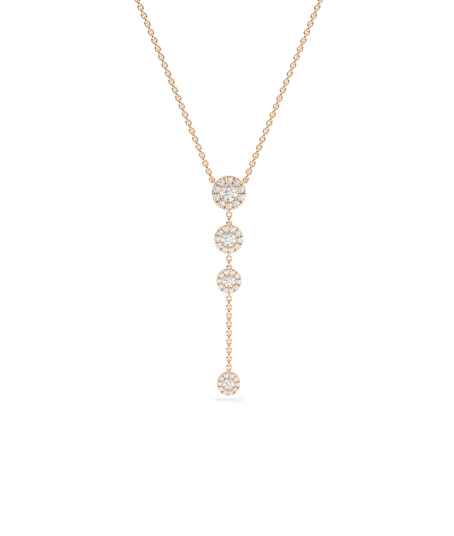 Diamond dangle necklace in 14K solid rose gold