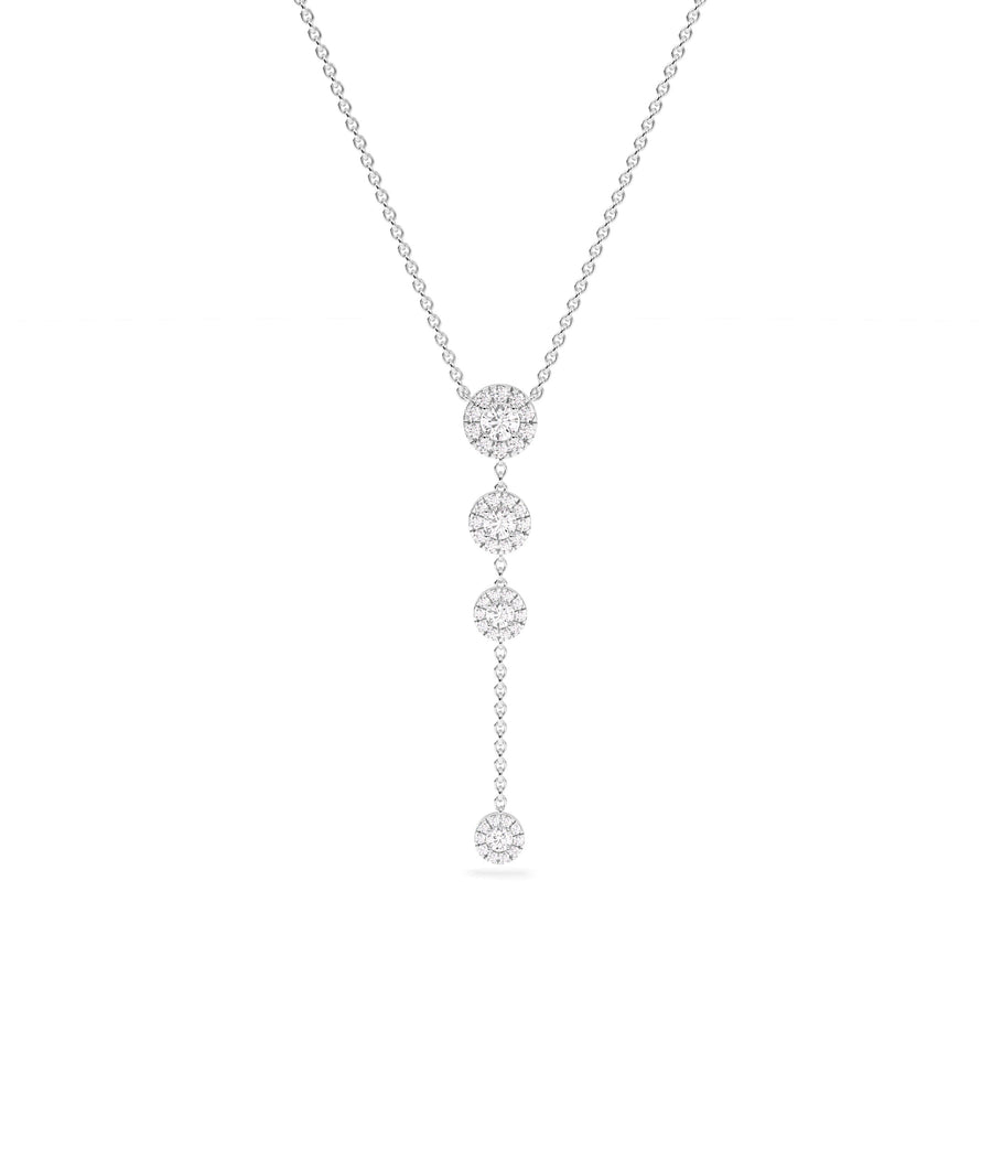 Diamond dangle necklace in 14K solid white gold