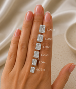 Solitaire vertical emerald cut bezel pendant in solid 14K gold