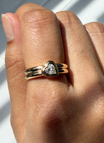 Bezel set heart lab diamond solitaire ring in 14K gold