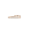 Rose gold wrap bangle bracelet with two rows of round bezel-set diamonds