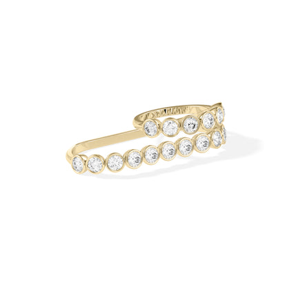 Bezel Round Lab Diamond Two-Finger Ring media