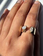 Open band pear marquise lab diamond ring in fine jewelry