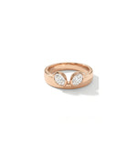 Dual Oval Heart Diamond Bezel Band Ring media