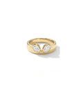 Dual Oval Heart Diamond Bezel Band Ring