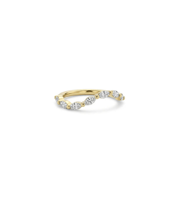 Marquise Wave Diamond Gold Band Ring media