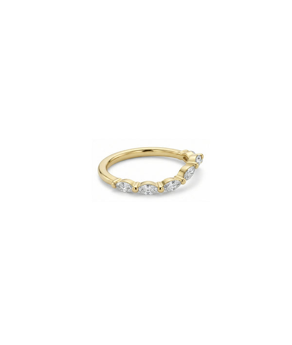Marquise Wave Diamond Gold Band Ring media alternate view