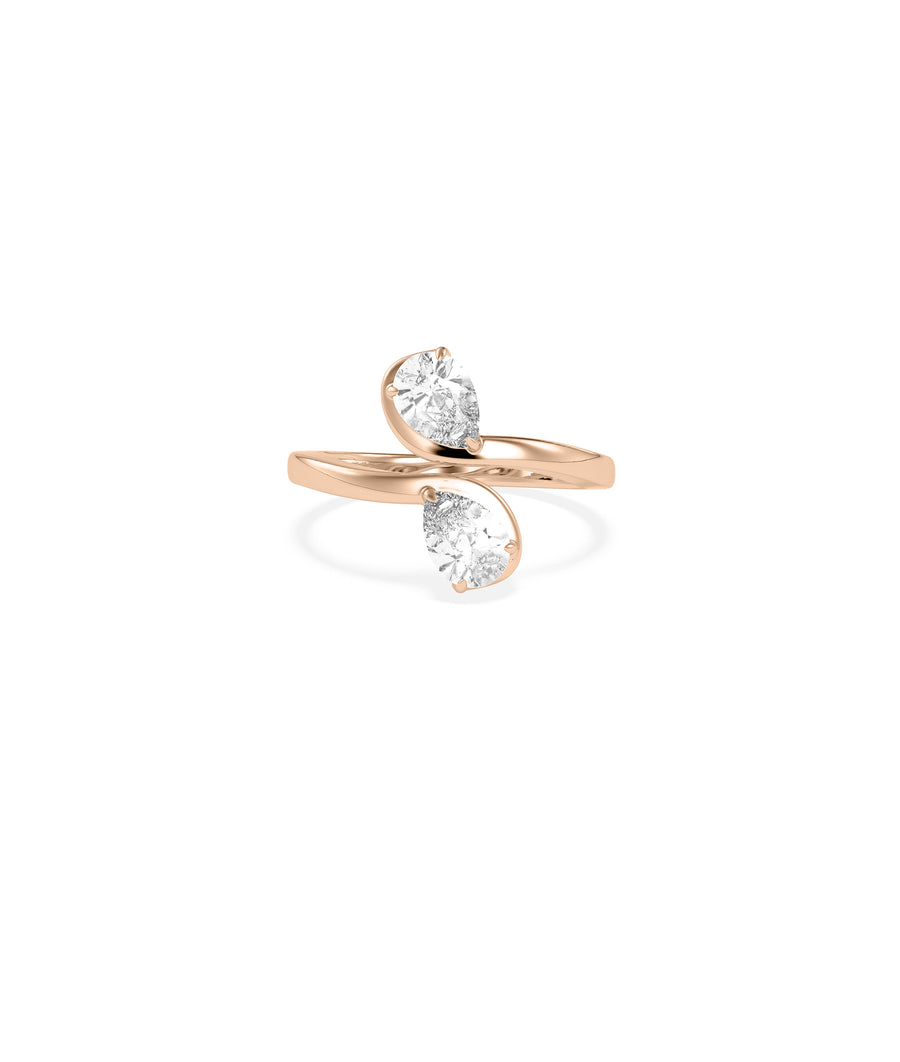 Bypass Two-Stone Pear Lab Diamond Ring media