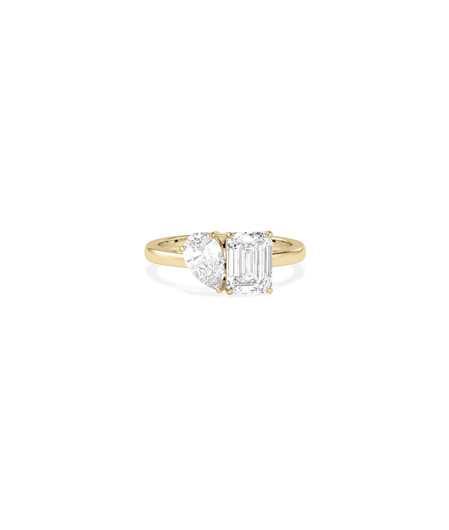 Toi Et Moi Emerald Pear Lab Diamond Ring media