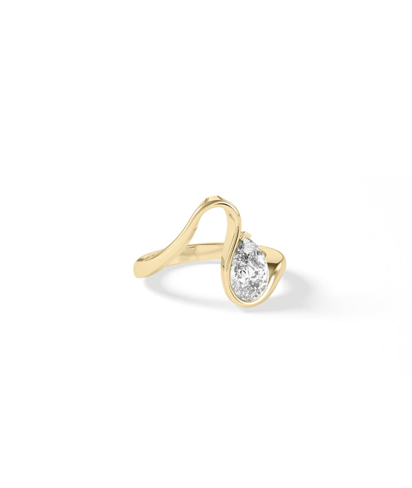 Wave Pear Lab Diamond Ring media alternate view