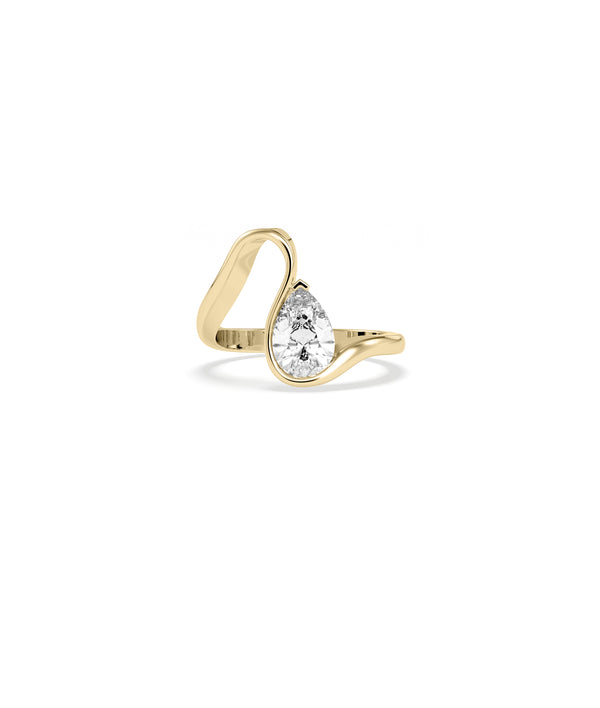 Wave Pear Lab Diamond Ring media