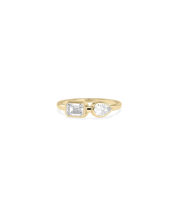 Bezel Emerald Pear Lab Diamond Ring media