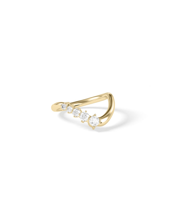 Wavy Diamond Half Band Ring media alternate view