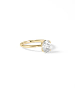Classic Four Prong Oval Solitaire Diamond Ring media