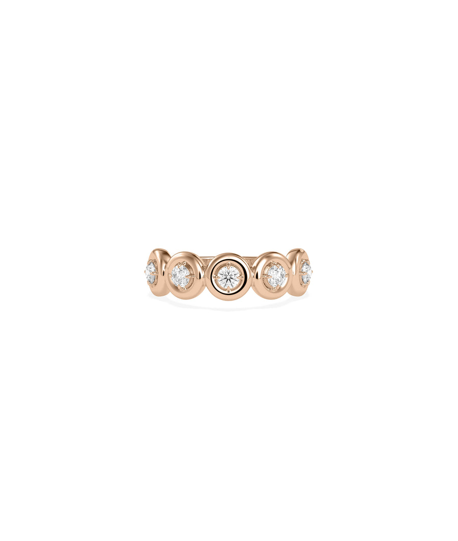 Bubble Set Diamond Half Eternity Band Ring media