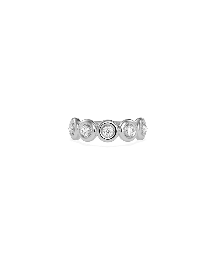 Bubble Set Diamond Half Eternity Band Ring media